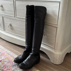 Stuart Weitzman 5050 over-the-knee black leather boots